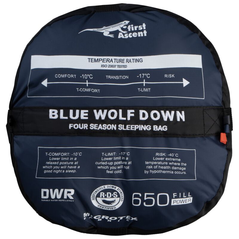 Blue Wolf Down Sleeping Bag Large-First Ascent